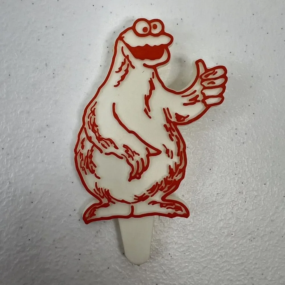 Vtg Wilton Muppets Sesame Street Plastic Candle Holder Set Topper Cookie Monster